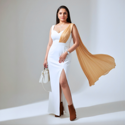 Picture of Melifloz Sweetheart Golden Accent Gown Saree