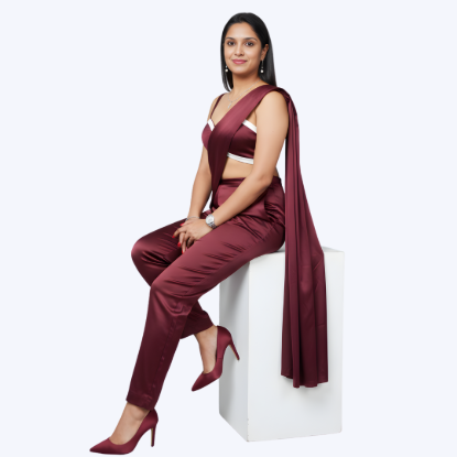 Picture of Melifloz Satin Bralette Saree