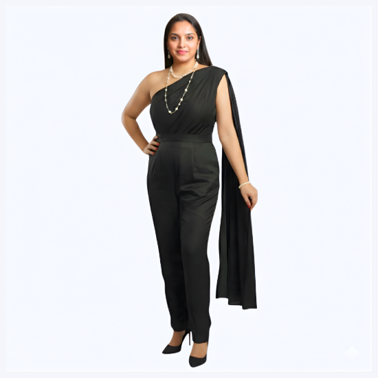 Picture of Melifloz One-Shoulder Jumpsuit Saree