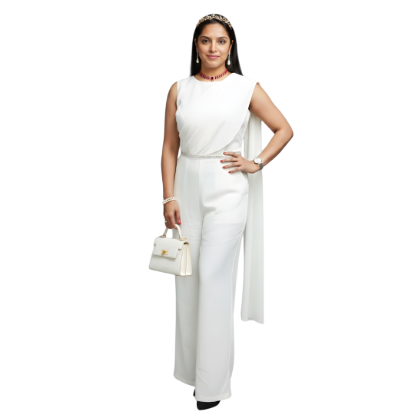 Picture of Melifloz Boat Neck Jumpsuit Saree